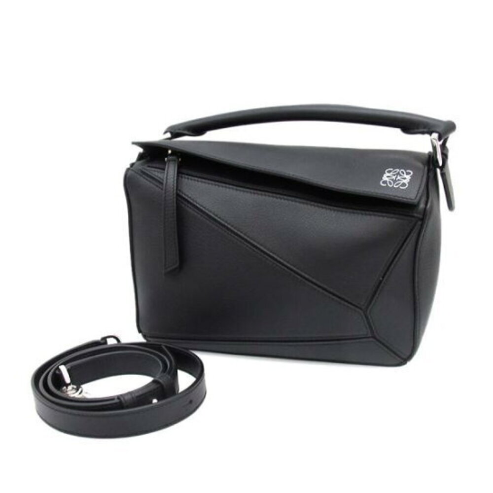 Loewe Puzzle Leather 2way Shoulder Bag Black